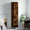 Image de vidaXL Buffet haut Chêne fumé 34,5x34x180 cm Bois d'ingénierie