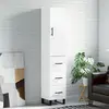 Image de vidaXL Buffet haut Blanc 34,5x34x180 cm Bois d'ingénierie