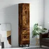 Image de vidaXL Buffet haut Chêne fumé 34,5x34x180 cm Bois d'ingénierie