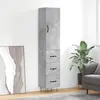 Image de vidaXL Buffet haut Gris béton 34,5x34x180 cm Bois d'ingénierie