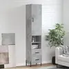 Image de vidaXL Buffet haut Gris béton 34,5x34x180 cm Bois d'ingénierie
