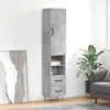 Image de vidaXL Buffet haut Gris béton 34,5x34x180 cm Bois d'ingénierie