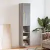 Image de vidaXL Buffet haut Sonoma gris 34,5x34x180 cm Bois d'ingénierie
