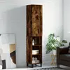 Image de vidaXL Buffet haut Chêne fumé 34,5x34x180 cm Bois d'ingénierie