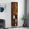 Image de vidaXL Buffet haut Chêne fumé 34,5x34x180 cm Bois d'ingénierie