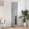 Image de vidaXL Buffet haut Gris béton 34,5x34x180 cm Bois d'ingénierie