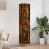 Image de vidaXL Buffet haut Chêne fumé 34,5x34x180 cm Bois d'ingénierie