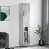Image de vidaXL Buffet haut Gris béton 34,5x34x180 cm Bois d'ingénierie