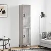 Image de vidaXL Buffet haut Sonoma gris 34,5x34x180 cm Bois d'ingénierie