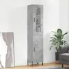 Image de vidaXL Buffet haut Gris béton 34,5x34x180 cm Bois d'ingénierie