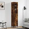 Image de vidaXL Buffet haut Chêne fumé 34,5x34x180 cm Bois d'ingénierie