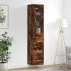 Image de vidaXL Buffet haut Chêne fumé 34,5x34x180 cm Bois d'ingénierie