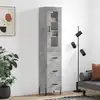 Image de vidaXL Buffet haut Gris béton 34,5x34x180 cm Bois d'ingénierie