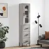 Image de vidaXL Buffet haut Sonoma gris 34,5x34x180 cm Bois d'ingénierie