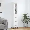 Image de vidaXL Buffet haut Blanc 34,5x34x180 cm Bois d'ingénierie