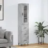 Image de vidaXL Buffet haut Gris béton 34,5x34x180 cm Bois d'ingénierie