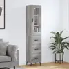 Image de vidaXL Buffet haut Sonoma gris 34,5x34x180 cm Bois d'ingénierie
