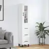Image de vidaXL Buffet haut Blanc 34,5x34x180 cm Bois d'ingénierie