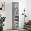 Image de vidaXL Buffet haut Gris béton 34,5x34x180 cm Bois d'ingénierie
