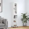 Image de vidaXL Buffet haut Blanc 34,5x34x180 cm Bois d'ingénierie