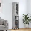 Image de vidaXL Buffet haut Gris béton 34,5x34x180 cm Bois d'ingénierie