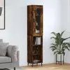 Image de vidaXL Buffet haut Chêne fumé 34,5x34x180 cm Bois d'ingénierie
