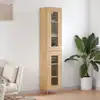 Image de vidaXL Buffet haut Chêne sonoma 34,5x34x180 cm Bois d'ingénierie