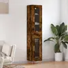 Image de vidaXL Buffet haut Chêne fumé 34,5x34x180 cm Bois d'ingénierie