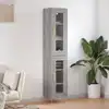 Image de vidaXL Buffet haut Sonoma gris 34,5x34x180 cm Bois d'ingénierie