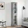 Image de vidaXL Buffet haut Gris béton 34,5x34x180 cm Bois d'ingénierie