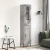 Image de vidaXL Buffet haut Gris béton 34,5x34x180 cm Bois d'ingénierie
