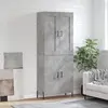 Image de vidaXL Buffet haut Gris béton 69,5x34x180 cm Bois d'ingénierie