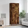 Image de vidaXL Buffet haut Chêne fumé 69,5x34x180 cm Bois d'ingénierie