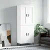 Image de vidaXL Buffet haut Blanc 69,5x34x180 cm Bois d'ingénierie
