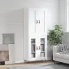 Image de vidaXL Buffet haut Blanc 69,5x34x180 cm Bois d'ingénierie