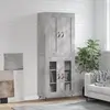 Image de vidaXL Buffet haut Gris béton 69,5x34x180 cm Bois d'ingénierie