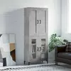 Image de vidaXL Buffet haut Gris béton 69,5x34x180 cm Bois d'ingénierie