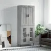 Image de vidaXL Buffet haut Gris béton 69,5x34x180 cm Bois d'ingénierie