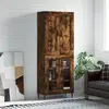 Image de vidaXL Buffet haut Chêne fumé 69,5x34x180 cm Bois d'ingénierie
