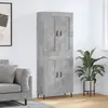 Image de vidaXL Buffet haut Gris béton 69,5x34x180 cm Bois d'ingénierie