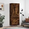Image de vidaXL Buffet haut Chêne fumé 69,5x34x180 cm Bois d'ingénierie