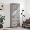 Image de vidaXL Buffet haut Sonoma gris 69,5x34x180 cm Bois d'ingénierie