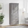 Image de vidaXL Buffet haut Sonoma gris 69,5x34x180 cm Bois d'ingénierie