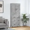 Image de vidaXL Buffet haut Gris béton 69,5x34x180 cm Bois d'ingénierie