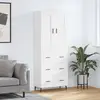 Image de vidaXL Buffet haut Blanc 69,5x34x180 cm Bois d'ingénierie