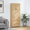 Image de vidaXL Buffet haut Chêne sonoma 69,5x34x180 cm Bois d'ingénierie