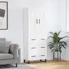 Image de vidaXL Buffet haut Blanc 69,5x34x180 cm Bois d'ingénierie