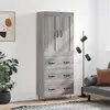 Image de vidaXL Buffet haut Sonoma gris 69,5x34x180 cm Bois d'ingénierie
