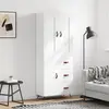 Image de vidaXL Buffet haut Blanc 69,5x34x180 cm Bois d'ingénierie