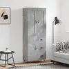 Image de vidaXL Buffet haut Gris béton 69,5x34x180 cm Bois d'ingénierie